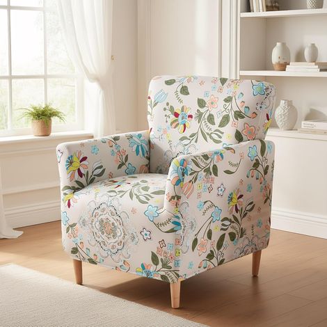 Funda elástica de punto para silla de banquete con reposabrazos, antideslizante e impermeable, ideal para salón, oficina, zona de recepción y para proteger los muebles de mascotas. (1/5)