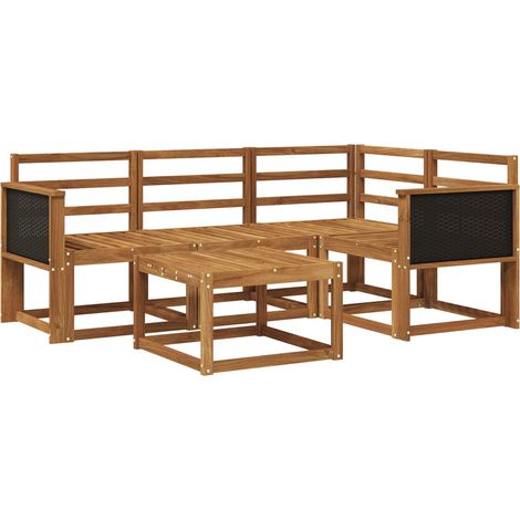 Conjunto de sofás de exterior 5 pcs Natural vidaXL (1/5)