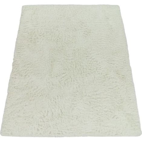 Paco Home Tapis Poils Longs Salon Shaggy Fausse Fourrure Fourrure Moelleux Blanc Blanc 80x150 cm (1/5)