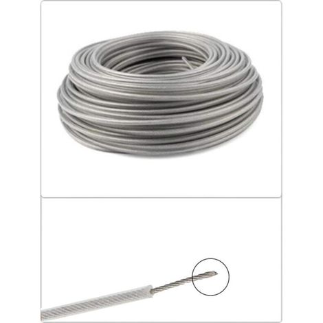 Fil Coupe Bordure Universel, Ligne de Trimmer en Acier 3.0 mm, Fil d'acier Débroussailleuse Robuste pour Bosse Tête Tondeuse À Gazon de Jardinage (1/4)