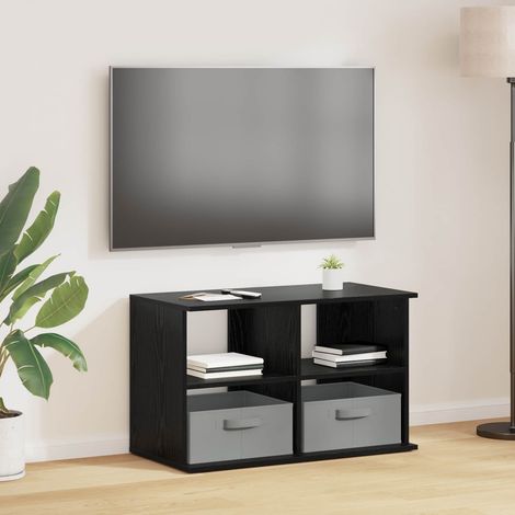 vidaXL  TV stand  with Drawer Black Oak 79 x 40 x 48 cm