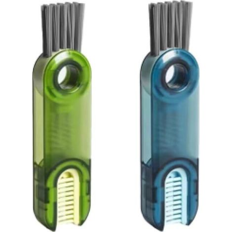 2 Pcs Brosse de Brosse de Nettoyage Multifonctionnelle 3 en 1, Nettoyage pour Couvercle de Tasse, Brosse de Nettoyage pour Bouteilles d'eau, Outils de Nettoyage
