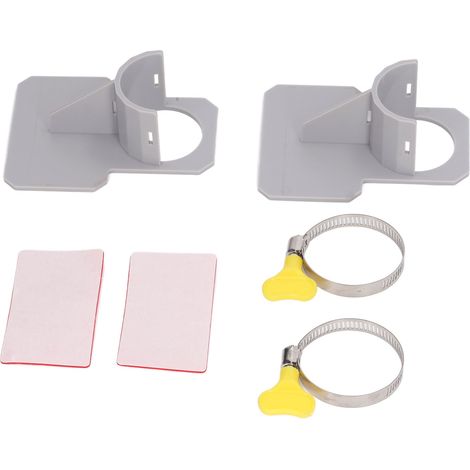 Supports de tuyaux pour piscines hors sol, avec attaches adhésives pour éviter l'affaissement des tuyaux. (1/5)