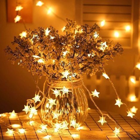 Guirlande Lumineuse Blanc Chaud, 3M, 30 LEDs Ampoules, Étanche IP65 avec Panneau solaire , pour la décoration Extérieure/Intérieure, Soirée etc (1/5)