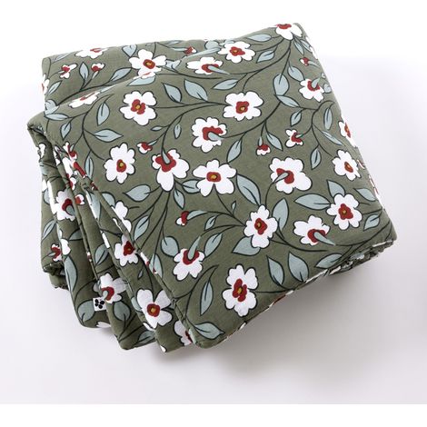 Bout de lit 90 x 200 cm Double Gaze de Coton Matelassé FLORA (1/4)