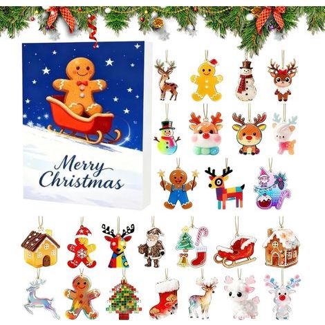 Lebkuchenmann-Weihnachtscountdown – 2D-Figur, 24 Tage – Sammlerfigur – Countdown bis Weihnachten – Lebkuchenmann-Kalender – Für alle Altersgruppen und Feiertage (1/5)
