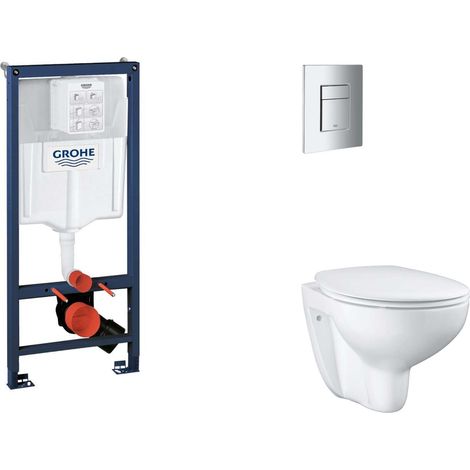 Grohe Rapid SL - Set bâti-support, cuvette, abattant SoftClose, plaque de déclenchement Skate Cosmopolitan, chrome SANI11BB2113 (1/5)
