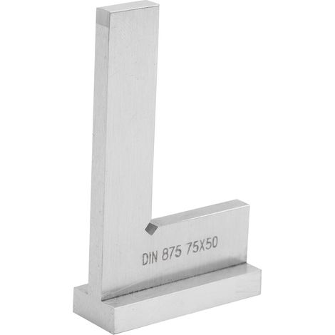 Équerre de précision 90° à bord carré, outil de mesure ingénieur, classe 2 DIN 875, 75x50 mm, équerre de traçage en acier, équerre d'atelier. (1/5)