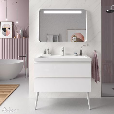 Armoire suspendue SPIRIT 1000 2 tiroirs métalliques avec amortisseur BLANC BRILLANT 997 x 540 x 450 mm (1/5)