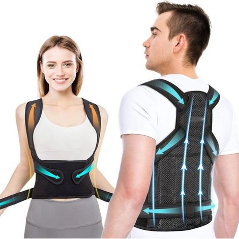Posture Correcteur Dos Femme Homme,Redresseur De Dos,Ceinture Redresse Dos Droit,Confortable Respirant et Réglable - S (1/4)