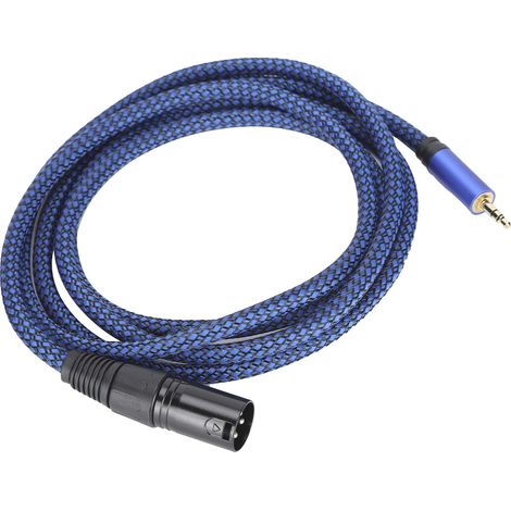 Câble Microphone XLR Mâle vers Jack 3.5mm Stéréo, Cordon Audio Professionnel 2m pour Enregistrement, JD6044 (1/5)