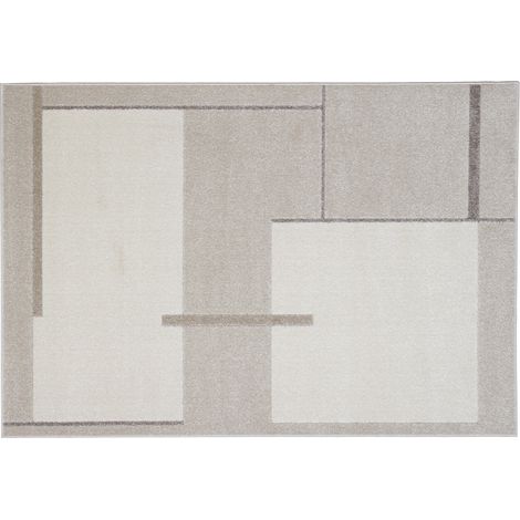 Beigefarbener rechteckiger Teppich mit Mustern 150 x 220 cm IRENE