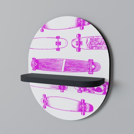 SKATEBOARD SKETCH Ovales Regal Schwarz (1/5)