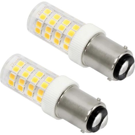 Ampoules LED blanc chaud 3000K 300LM B15d 12-24V non dimmables à baïonnette pour hotte de machine à coudre 5W (lot de 2) (1/4)