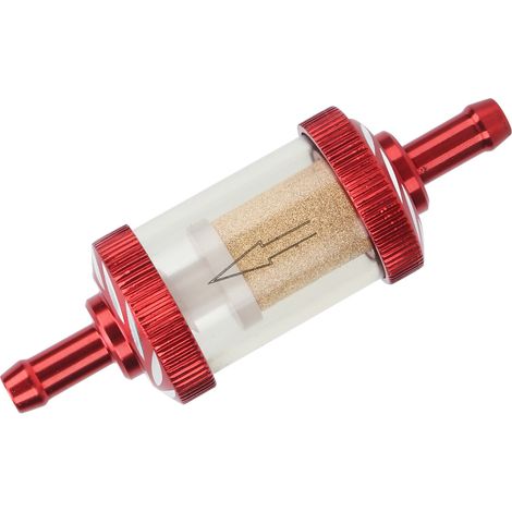 Filtre à essence moto ABS résistant chaleur 6mm rouge, filtre carburant motocyclette gravé, remplacement pièce moto 6mm diamètre. (1/5)