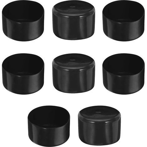 Lot de 8 Embouts, 65 mm ID Rond, Caoutchouc PVC, Flexible, Pour Tubes Clôtures Meubles (1/5)