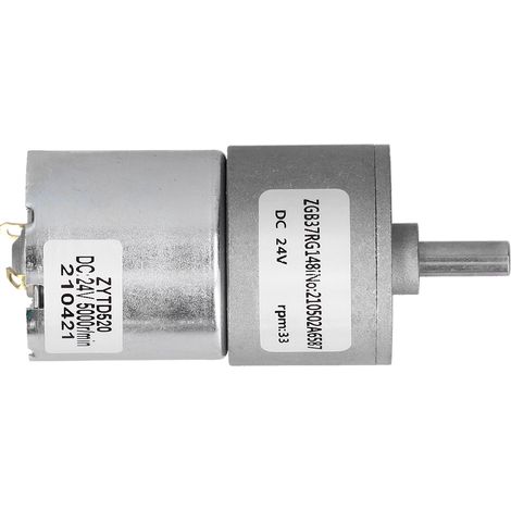 Gleichstrom-Getriebemotorwelle 24 V, 37 mm Durchmesser, elektrischer Mikro-Getriebemotor ZGB37RG 33R-24V (1/5)