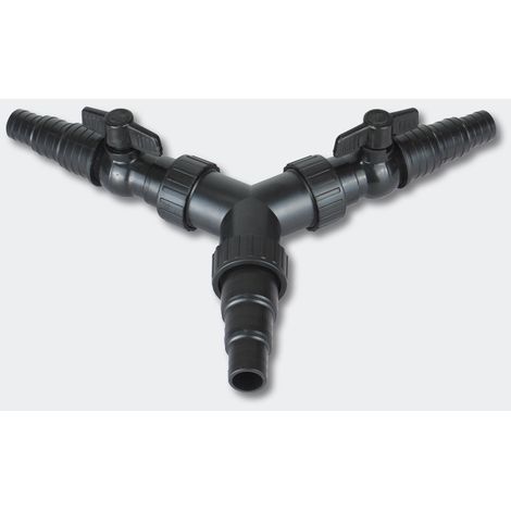 Distribuidor en Y de 25/32/38 mm para manguera de lavabo (1"/1 1/4"/1 1/2") con válvula de ajuste 4216417
