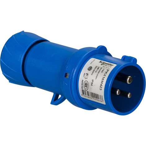 PratiKa fiche mobile industrielle droite 16 A 2P+T 200-250 V CA IP44 SCHNEIDER PKX16M423 (1/3)