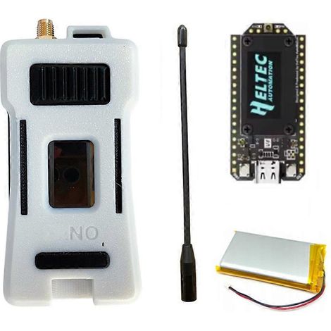 Kit de carte de développement Heltec V4 Meshtastic WiFi LoRa 32 avec boîtier, batterie 3000 mAh, antenne souple, ESP32 SX1262, alimentation solaire BLE A (1/5)