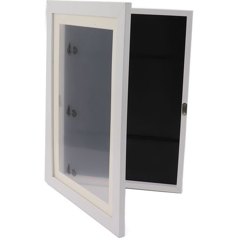Cadre d'art pour enfants en panneau de fibres PS, ouverture magnétique avant, affichage interchangeable, contient 50 dessins, pour travaux manuels et scolaires, blanc (1/5)