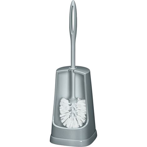 Brosse WC avec récipient semi-fermé, ensemble salle de bain en plastique - (1/3)
