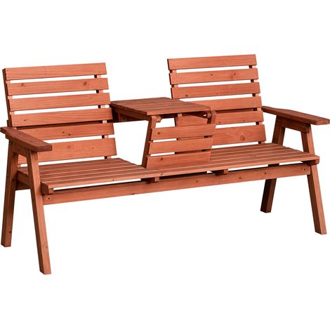 Banc de jardin convertible 2 ou 3 places en bois de sapin avec table 160 x 68 x 92 cm (1/5)
