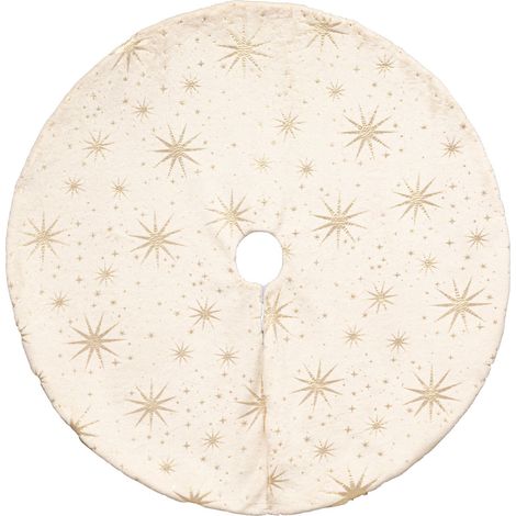 Tapis décoratif sous le sapin, étoiles dorées, Ø 90 cm (1/5)