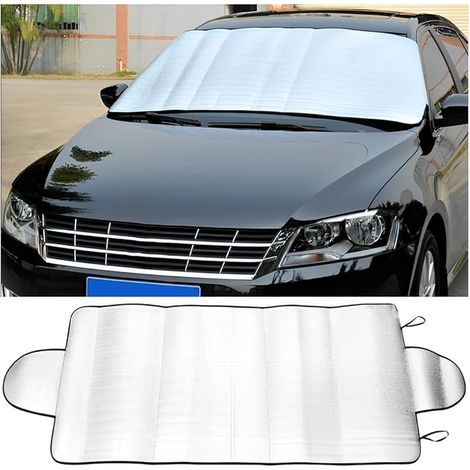 Couverture Pare-Brise Voiture, Pare-Soleil pour Pare-Brise Réfléchissant Les UV, Pare-Soleil Anti Givre Neige Protection Repliable, Universelle pour Voiture Anti Givre, Neige, Glace, Pluie