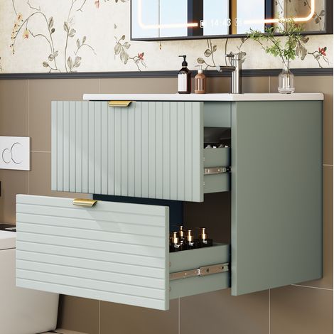 Mueble baño suspendido con lavabo y cajones OKMYHOME (1/5)