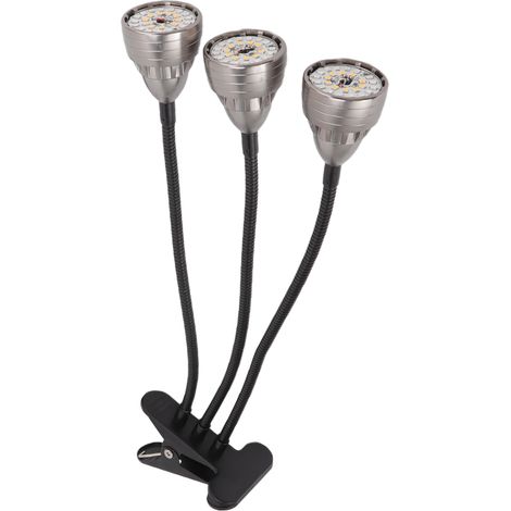 Lampe LED de Croissance Spectre Complet pour Plantes d'Intérieur à Pince USB Plante Grasse Lampe de Remplissage 3 Têtes (1/5)