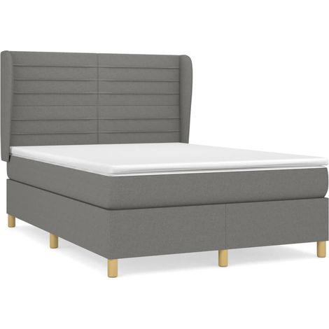 Maison Exclusive - Giroletto a Molle con Materasso Grigio Scuro 140x190 cm Tessuto