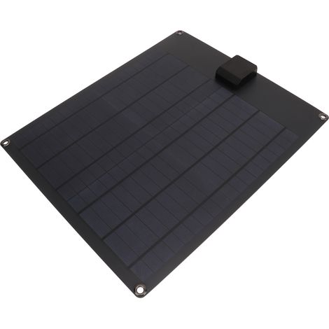 20W 5V 12V Dual-Ausgang Monokristallines Solarpanel Stromgenerator-Batterieladegerät-Set für Auto, Boot, Wohnwagen, Wohnmobil, Schwarz (1/5)