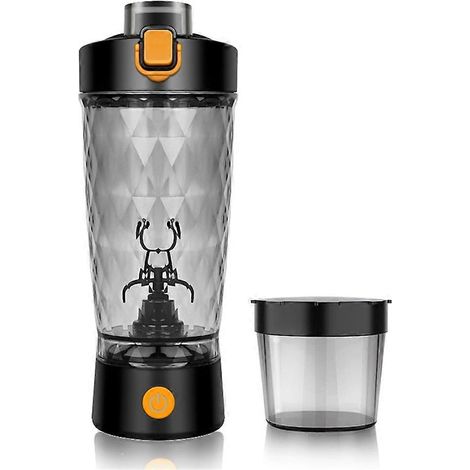 Bouteille protéinée électrique - Mélangeur automatique pour la salle de sport et les activités de plein air, bouilloire mélangeur pour lait et café, shaker noir (1/5)