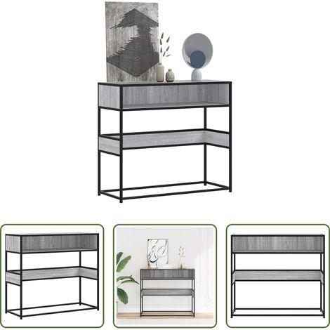 Rangement salon - Table console sonoma gris 90x35x80 cm bois d'ingénierie (1/5)