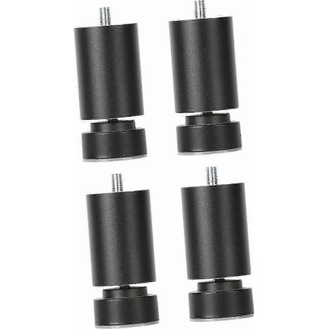 Pieds métalliques réglables et robustes à filetage M10, compatibles avec les canapés, les lits, les tables et les armoires, noirs, 18 cm. (1/5)