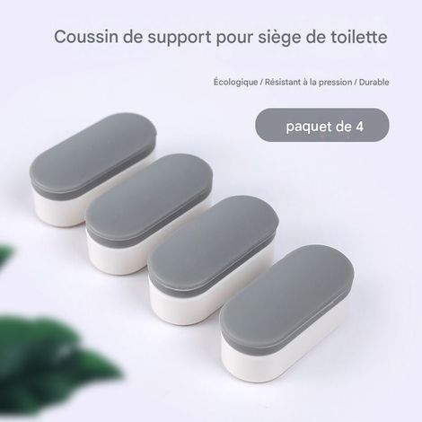 Lot de 4 Tampons Adhésifs Universels pour Abattant WC – Amortisseurs de Couvercle de Toilette (1/3)