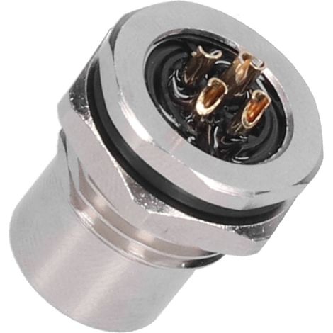 5-poliger Metallstecker, wasserdichter IP67-Panelstecker, M12-F-S5-Gewindestecker, Industriekabel, robuster wasserdichter Stecker. (1/5)