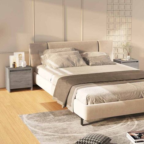 vidaXL Mesitas noche 2 uds madera ingeniería gris Sonoma 45x34x44,5 cm (1/5)