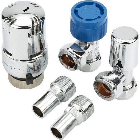 Hudson Reed – Robinet thermostatique chromé pour radiateur et sèche-serviettes – Tête thermostatique avec bague de sécurité thermorésistante – Laiton durable (1/3)