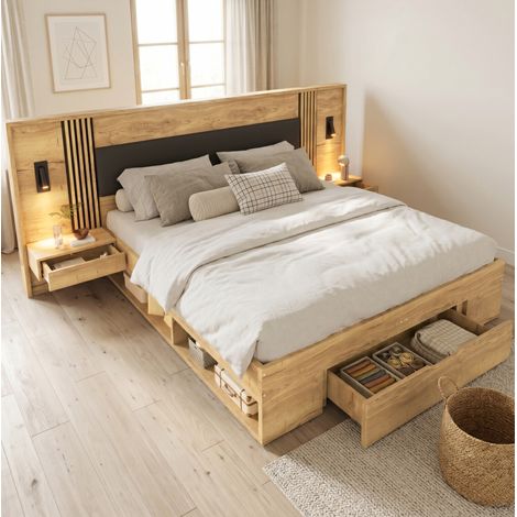 letto letto matrimoniale contenitore 160x200 MDF OKMYHOME