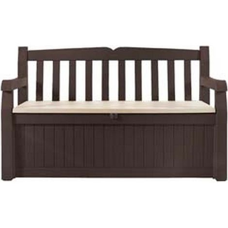 1PZ panchina contenitore da giardino eden marrone - cm.140x60x84h