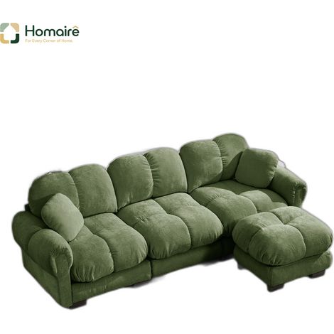 Sofa mit Modulen aus Chenille mit Armlehnen grün en Polyester 260 x 149 x 90 cm HOMAIRE (1/5)