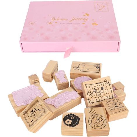 Dekorativer Holzstempel für Scrapbooking, kreatives Journaling und Kartenherstellung – Bastelset Typ 2 (1/5)