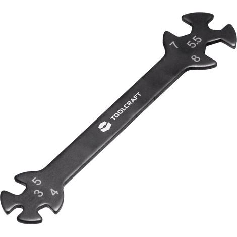 TOOLCRAFT TO-5693100 17 g Doppel-Ringschlüssel Schlüsselweite (Metrisch) 3 - 8 mm (1/3)