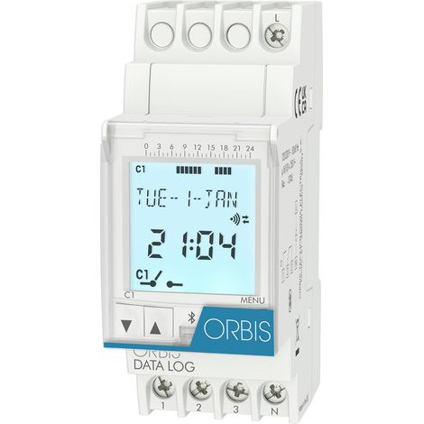 ORBIS Zeitschalttechnik DATA LOG 230 V Hutschienen-Zeitschaltuhr digital 250 V/AC