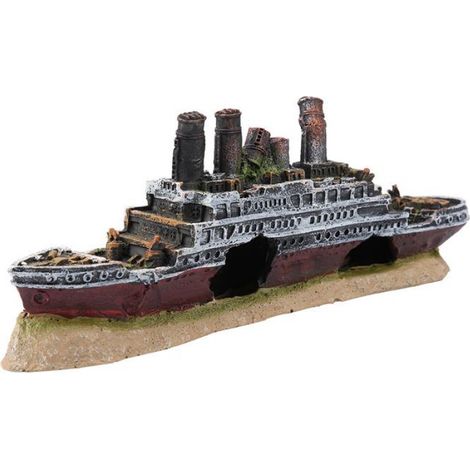 Ornement de décoration d'aquarium de bateau naufragé perdu du Titanic ornements d'épave (1/5)