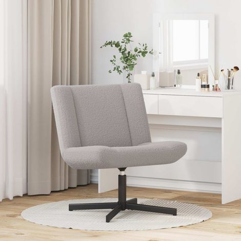 Drehstuhl Hellgrau 63 x 75 x 76 cm Schafsleder