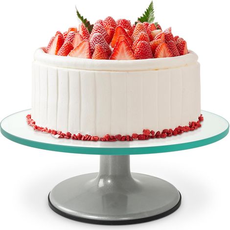 Plateau Tournant à Gâteau, Rond Presentoir a Gateau en Verre (1/5)