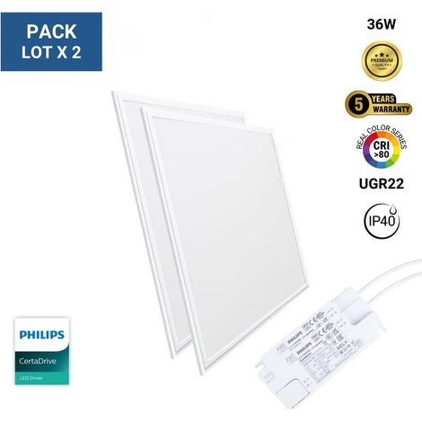 Panneau encastré LED Backlight 60x60cm - 3800lm - driver Philips - Blanc Neutre (1/5)